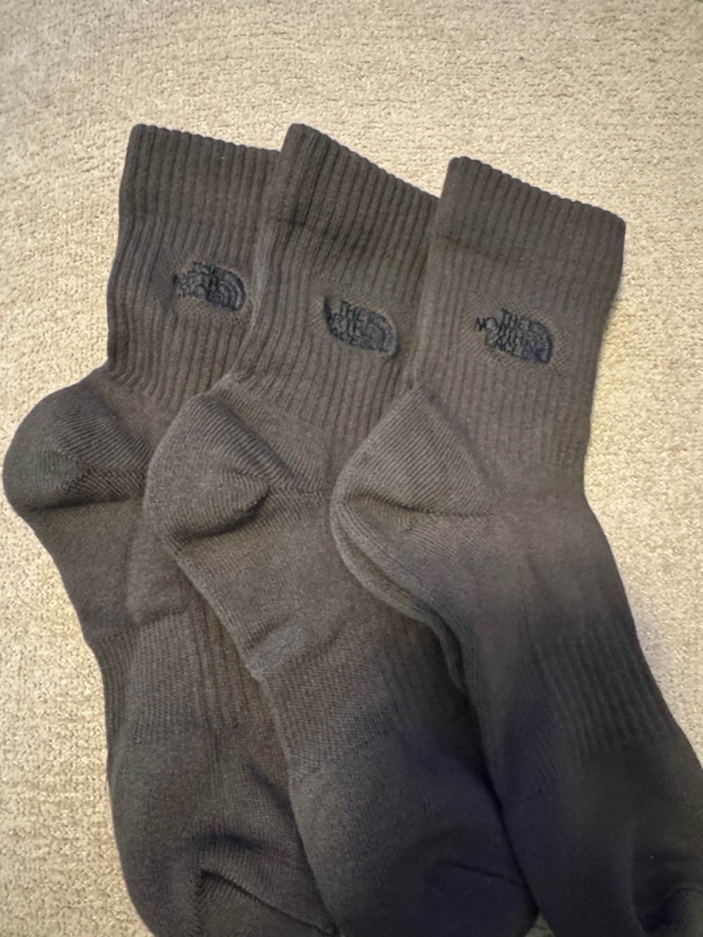 The North Face Men's Dark Gray Crew Socks - 3 Pack